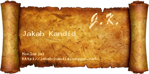 Jakab Kandid névjegykártya